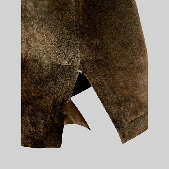 Vintage Suede Coat Shacket Mens St Johns Bay Mens Large Mordern Retro 70s Style - Picture 8 of 11